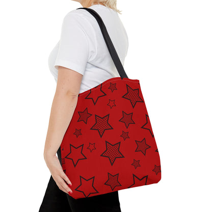 Bolsa de mano divertida con estrellas rojas 