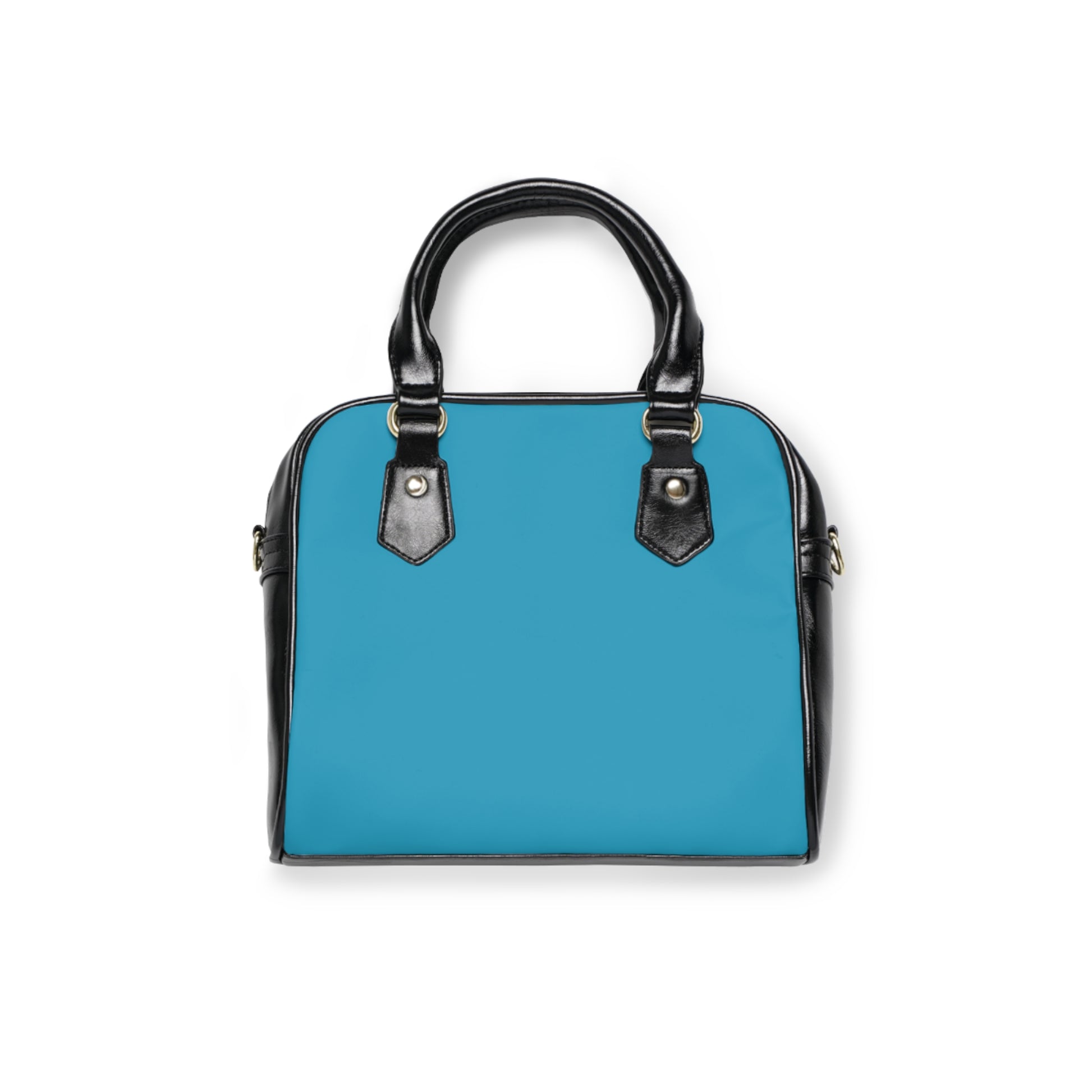 Gothic shoulder bag with raven design and azure accents - alternative fashion handbag featuring mystical dark style with blue details