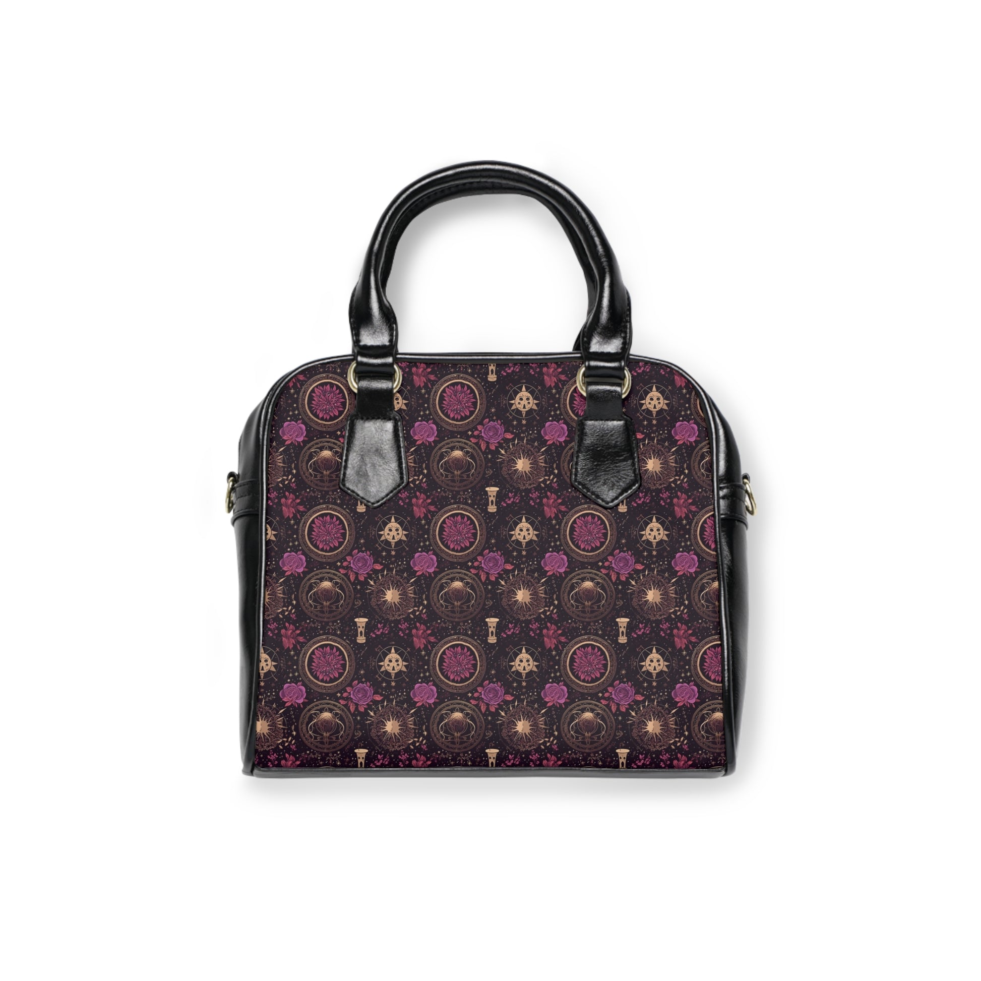 Gothic black handbag with elegant design - alternative fashion accessory featuring sophisticated dark style and practical elegance
