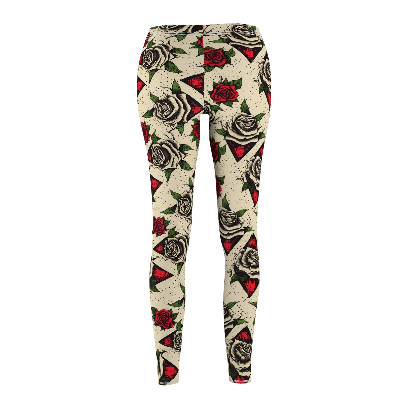 Leggings - Bold Tattoo Style with Roses