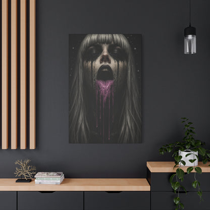 Neon Kiss Matte Canvas Print