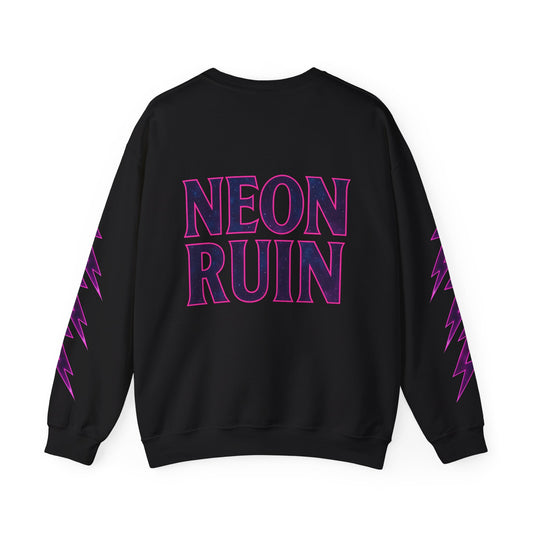 Skull Crewneck Sweatshirt with Badass Neon Design