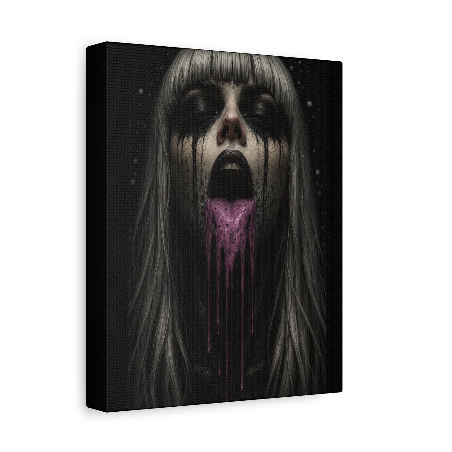 Neon Kiss Matte Canvas Print