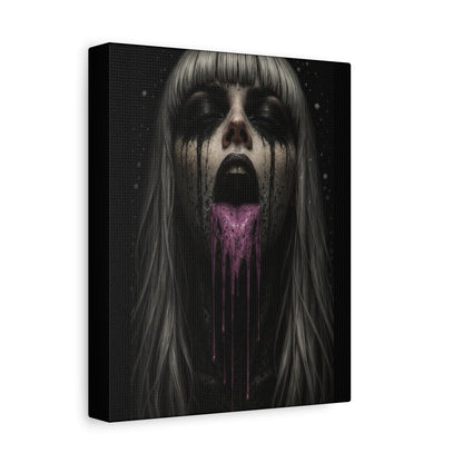 Neon Kiss Matte Canvas Print