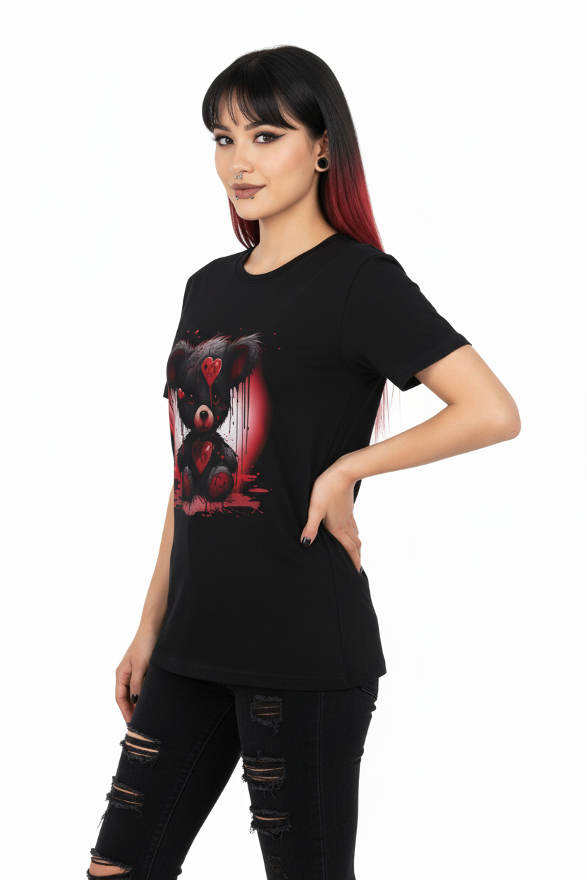 Goth Bear Graphic T-Shirt