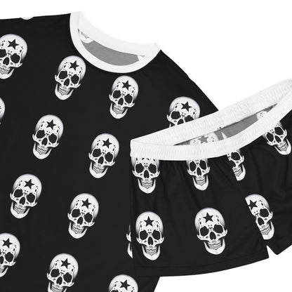 Conjunto de ropa de estar por casa pirata con calavera rebelde