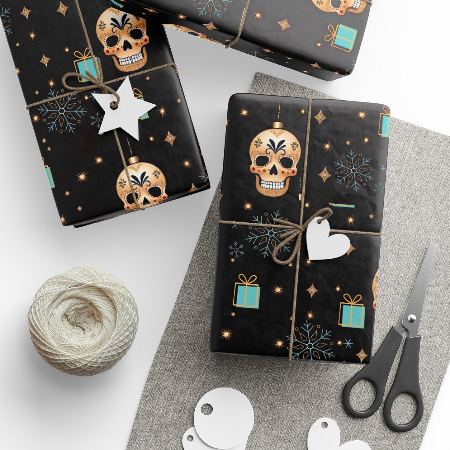 Sugar Cube Skull Christmas Wrapping Paper