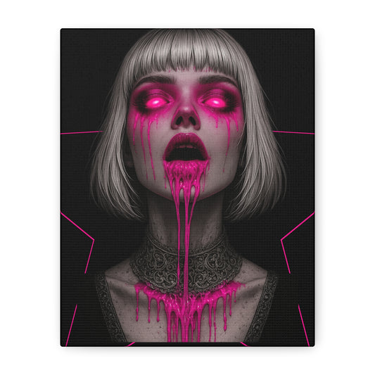 Neon Horror Portrait Canvas