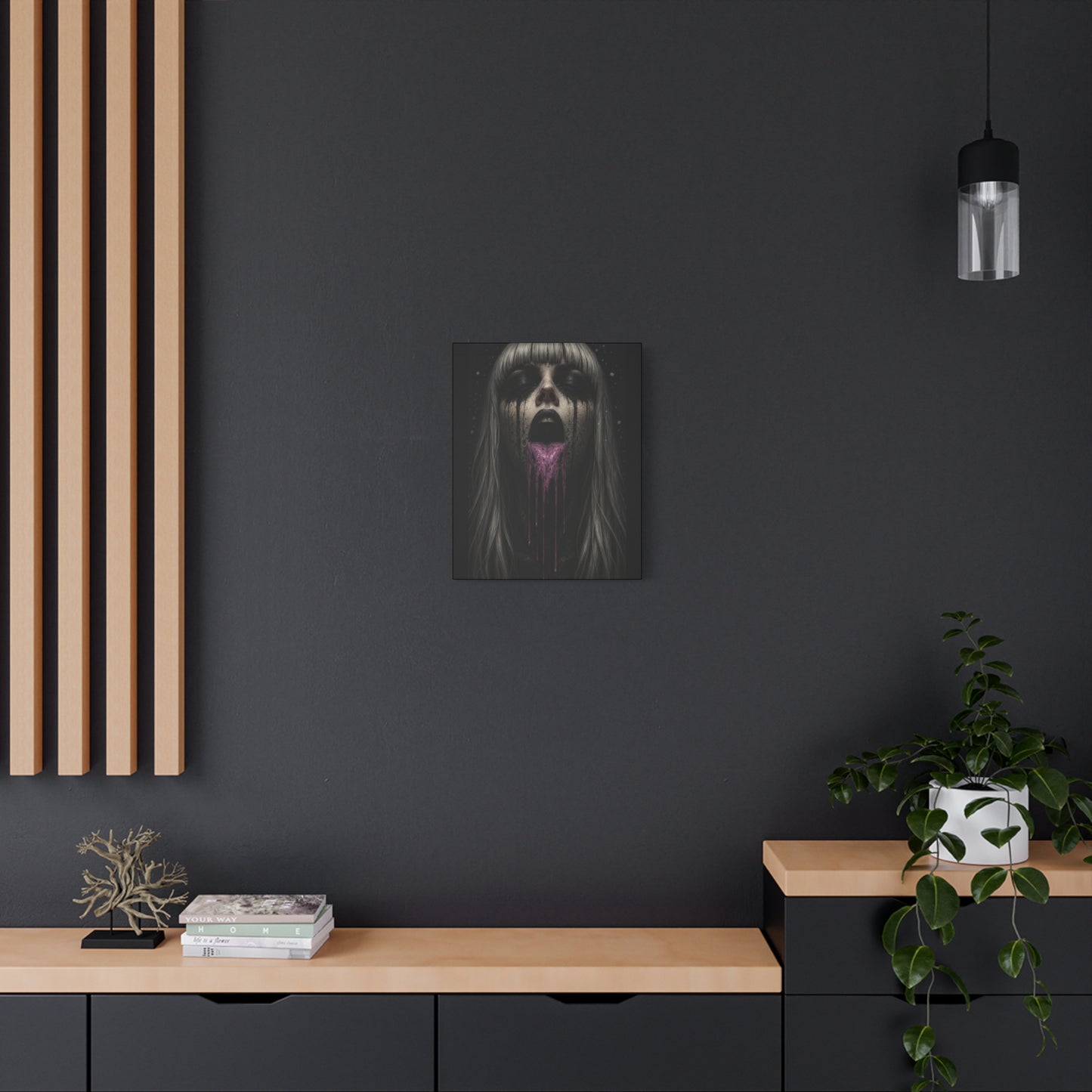 Neon Kiss Matte Canvas Print