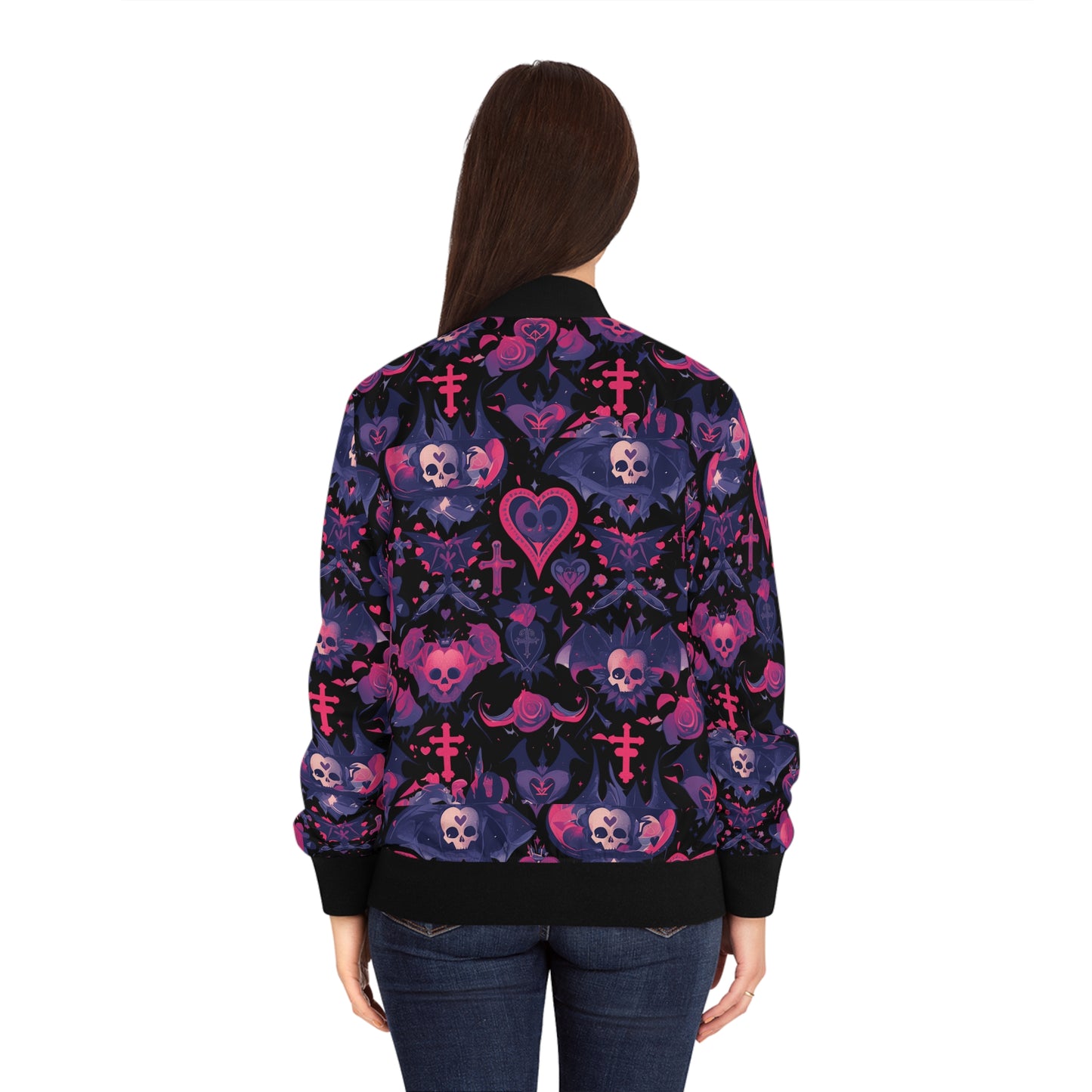 Phantom Clash bomber jacket with gothic edge

Alternative fashion punk rock bomber jacket

Edgy gothic bomber jacket in phantom black

