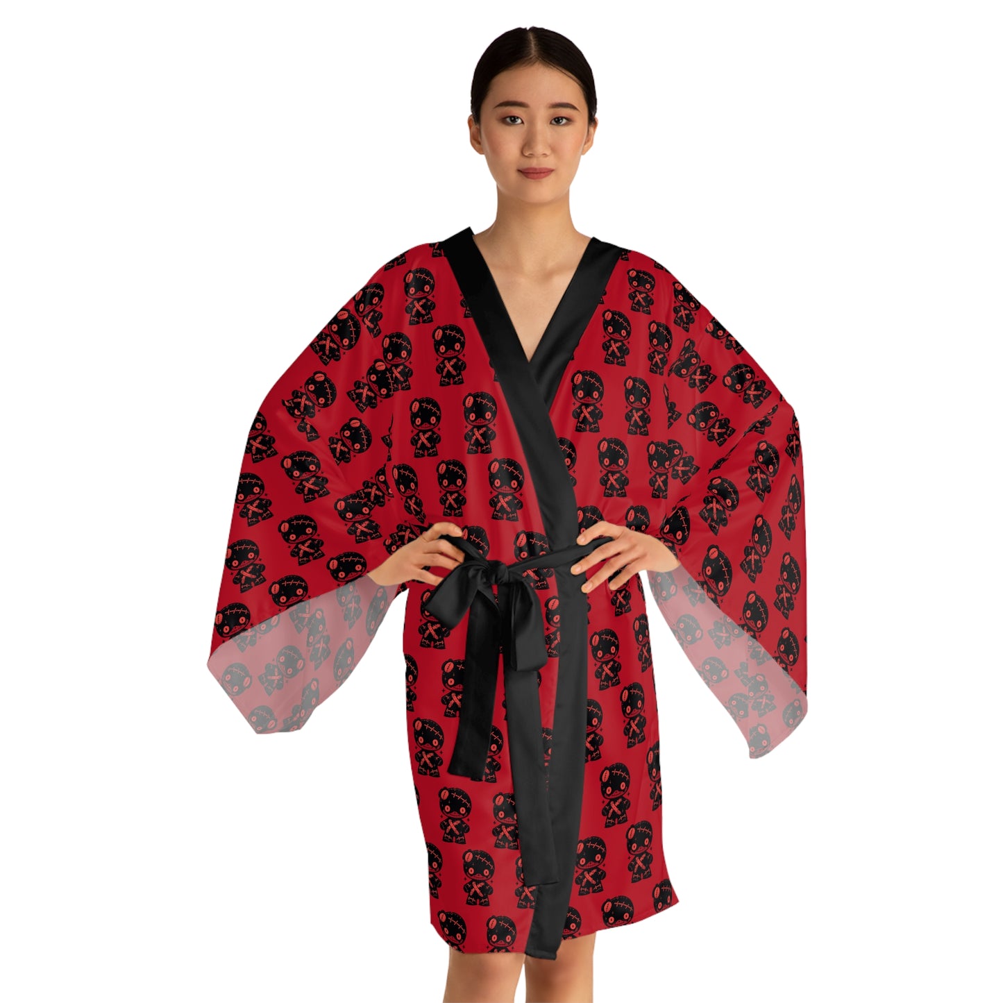 Voodoo-inspired kimono robe - mystical alternative loungewear featuring enchanting design and inclusive sizing S-5XL