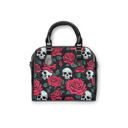 Bolso de mano con calavera punk rosa