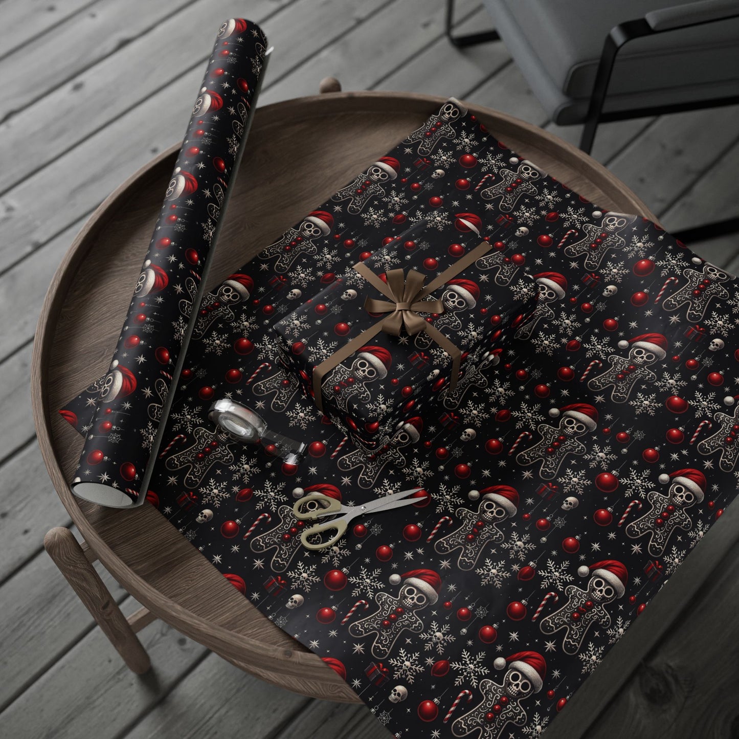 Gothic Holiday Christmas Gift Wrapping Paper