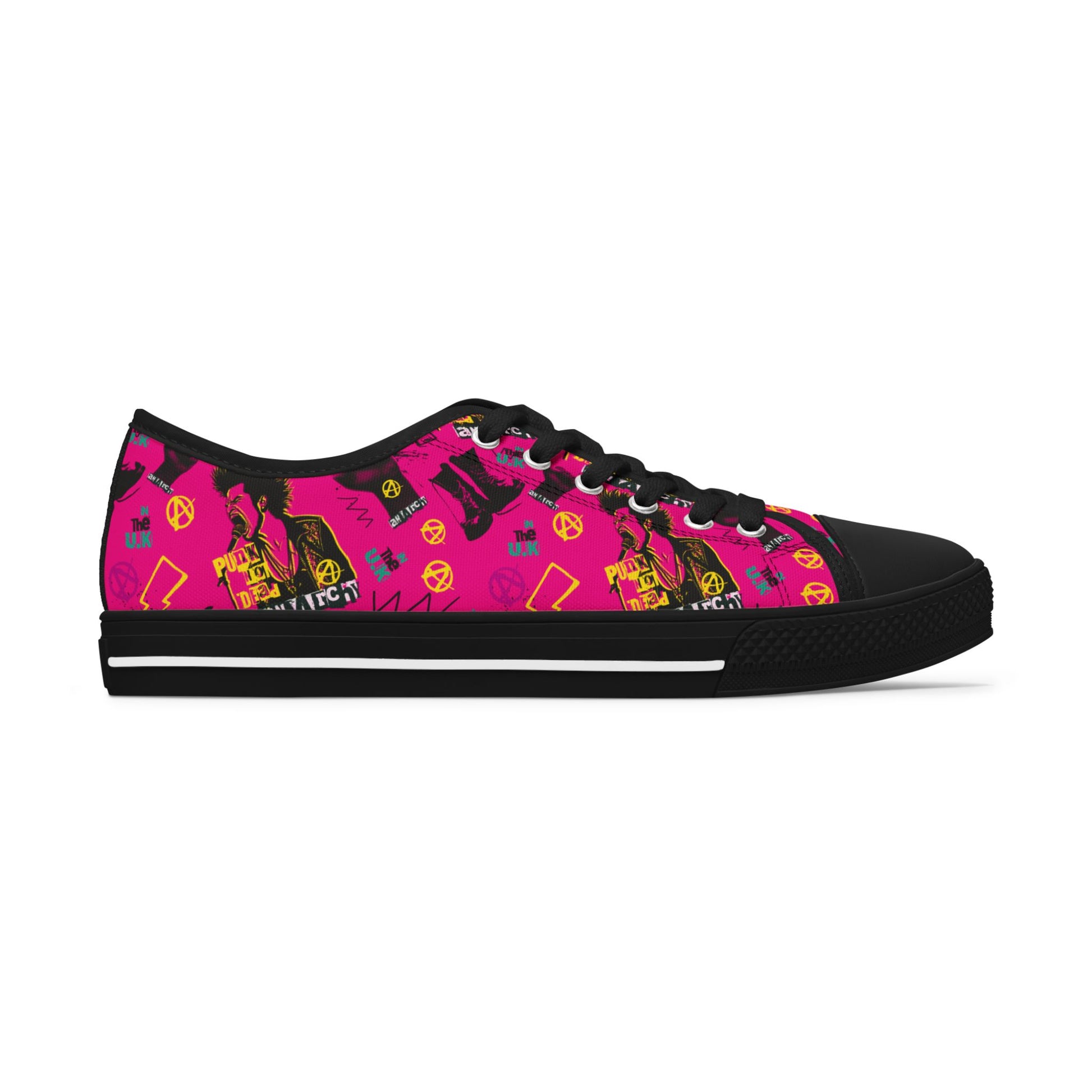 Pink punk sneakers - alternative footwear featuring fierce feminine design and rebel style