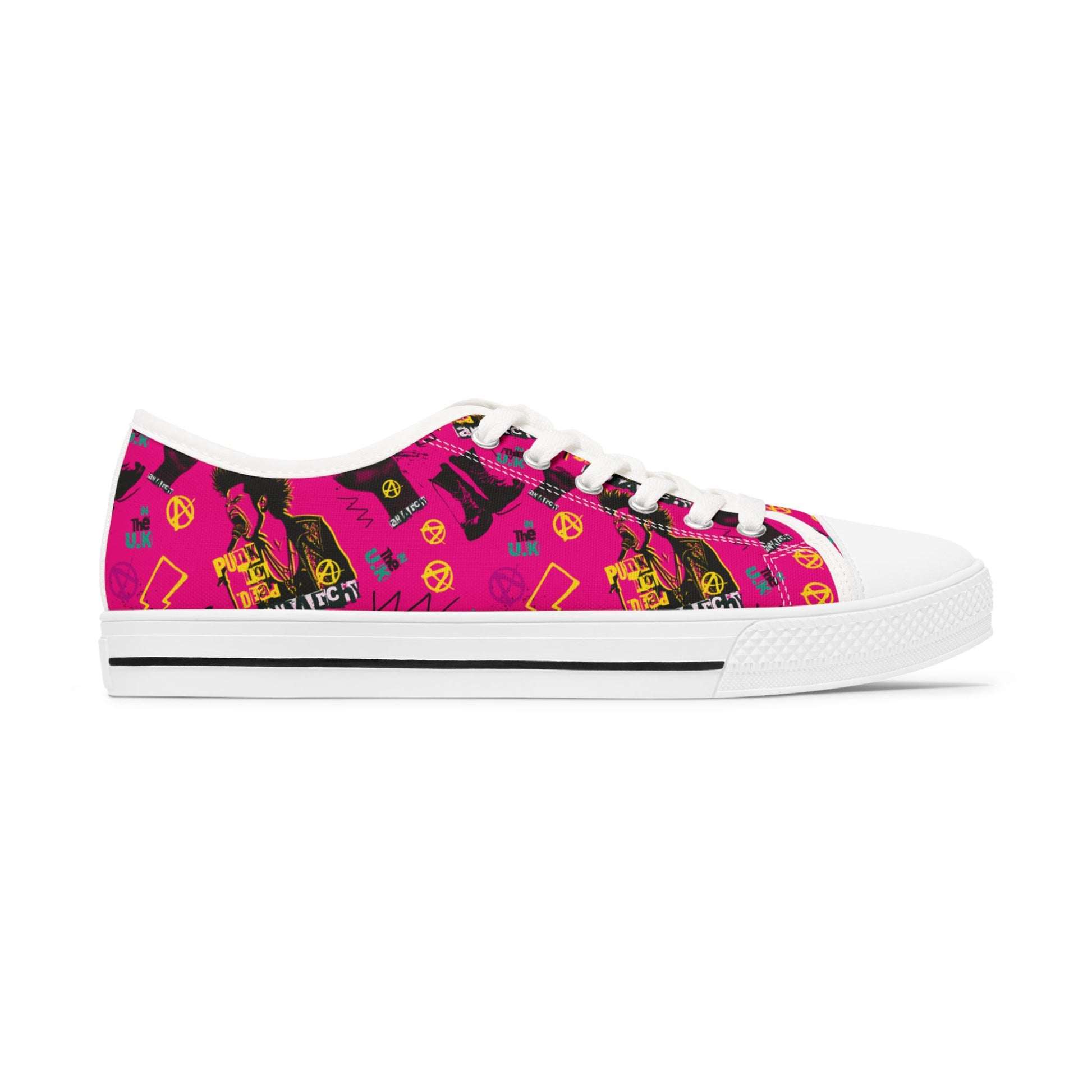 Pink punk sneakers - alternative footwear featuring fierce feminine design and rebel style