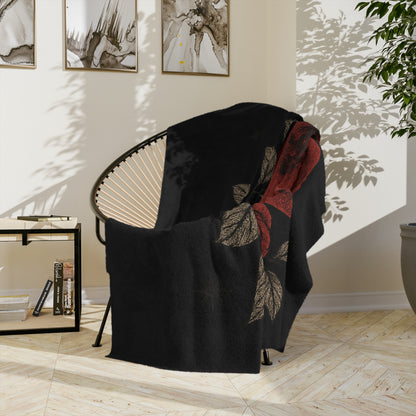 Thornveil gothic blanket with skull and rose motif
Alternative fashion velveteen blanket for gothic home decor
Edgy punk rock microfiber throw with skull and rose design