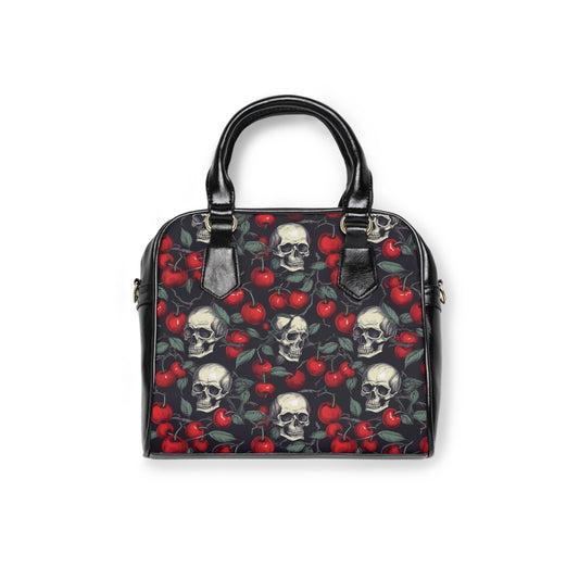 Red punk rock shoulder bag - alternative handbag featuring edgy design and practical style