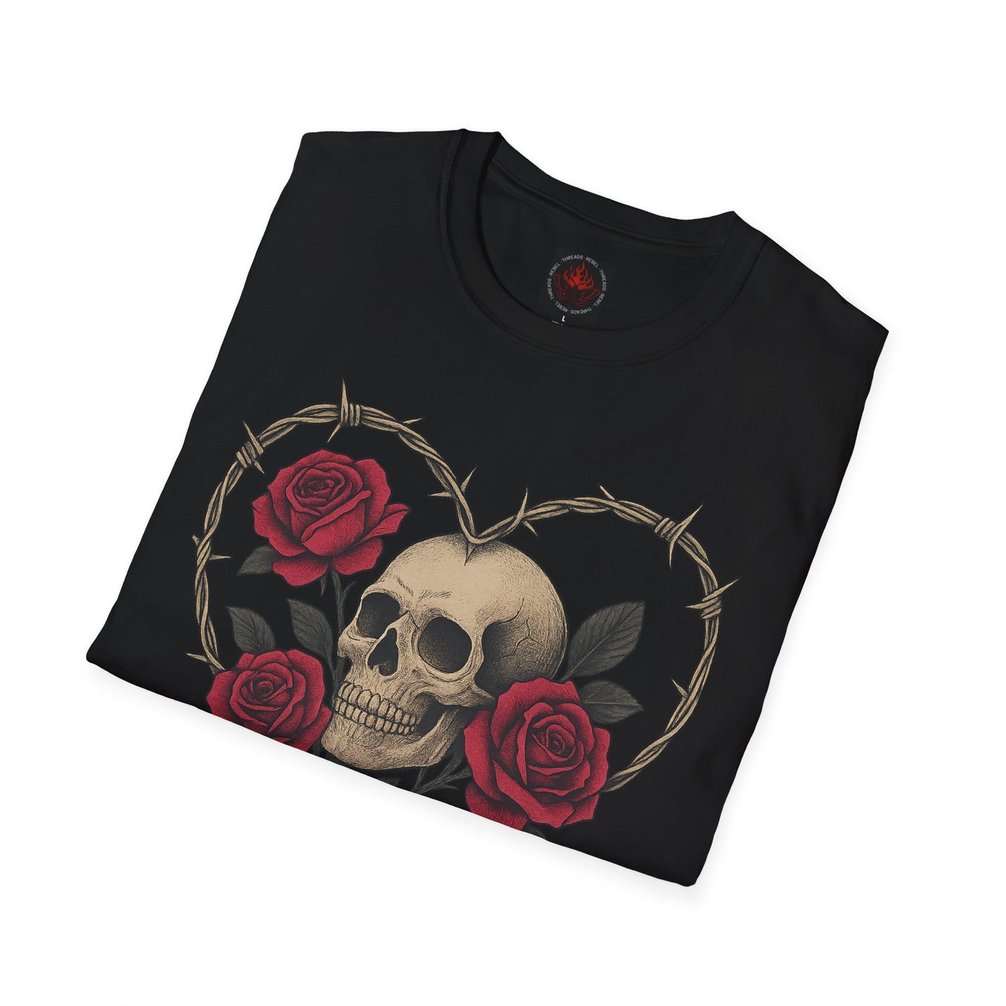 Thorned Rose Skull Gothic Graphic Tee