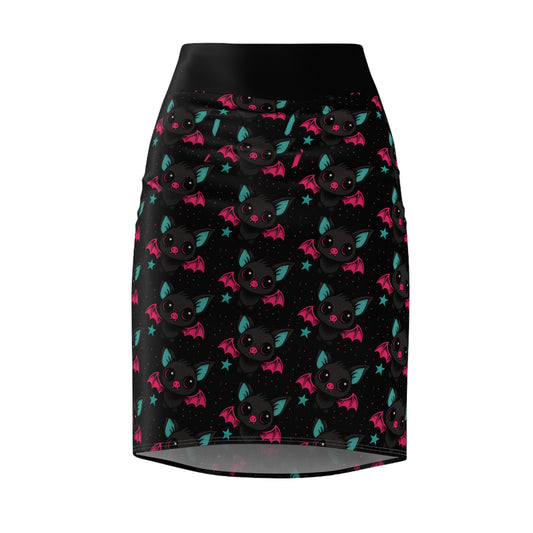 Neon Bat Pencil Skirt