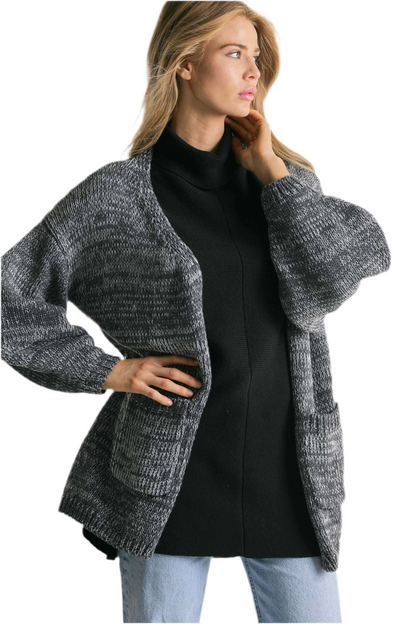 Long sleeve gothic knit cardigan in open-front style
Relaxed fit knit cardigan for punk rock layering
Alternative fashion cardigan in oversized gothic design