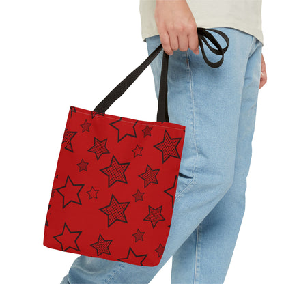 Bolsa de mano divertida con estrellas rojas 