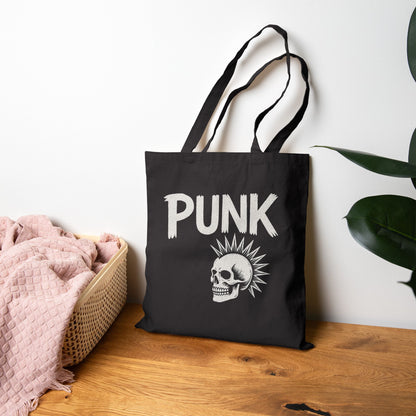 Punk Skull Canvas Tote Bag