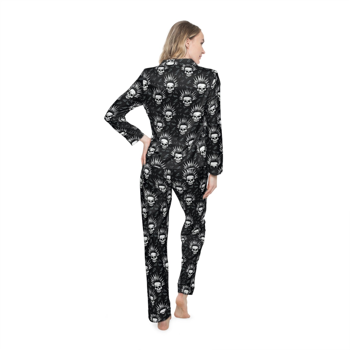 Midnight Skull Queen Satin PJ Set