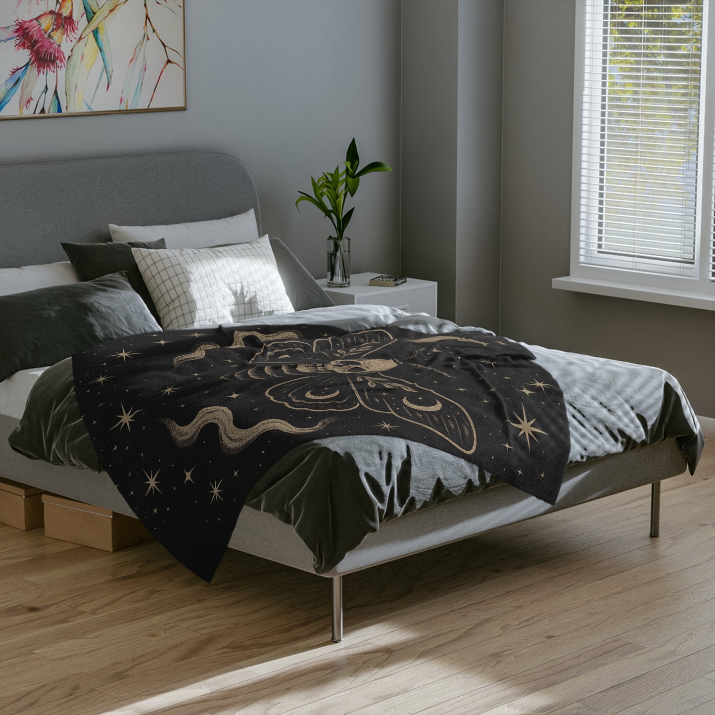 Ghost Moth Dreams Velveteen Blanket