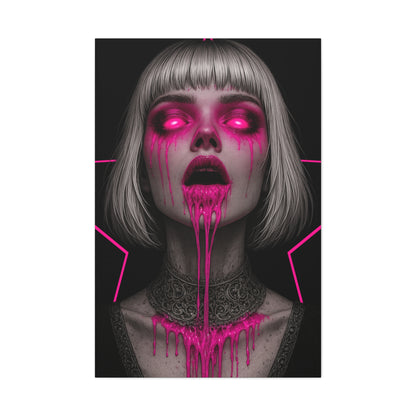 Neon Horror Portrait Canvas