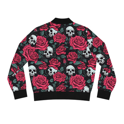 Roses & Skulls bomber jacket with gothic skull and rose design
Gothic rose and skull jacket 