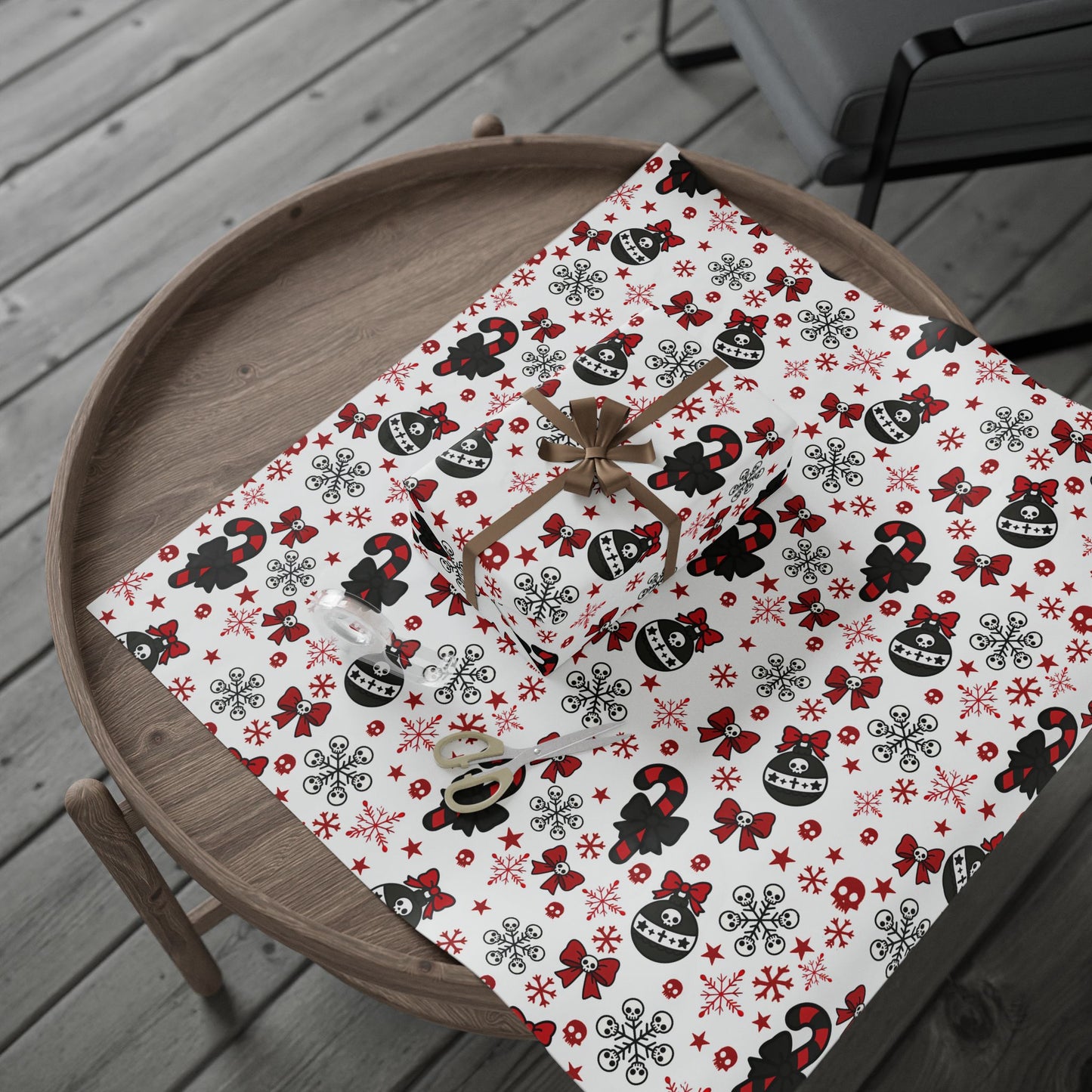 Walking With A Winter Skeleton Holiday Wrapping Paper - Pack of 10