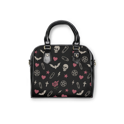 Pink Is the New Goth handbag in bold pink gothic style
Alternative fashion gothic purse in playful pink design
Edgy punk rock handbag with gothic pink motif