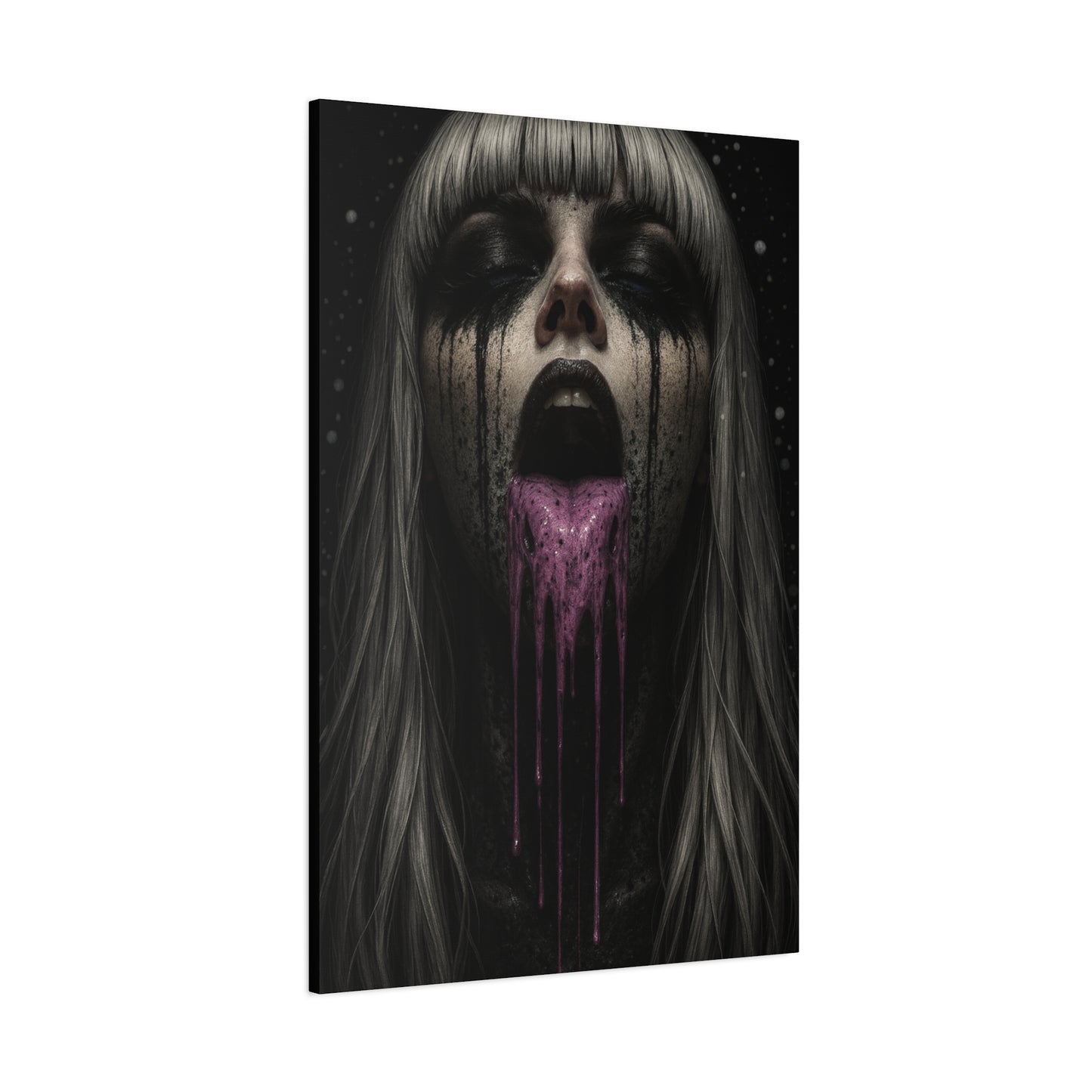 Neon Kiss Matte Canvas Print