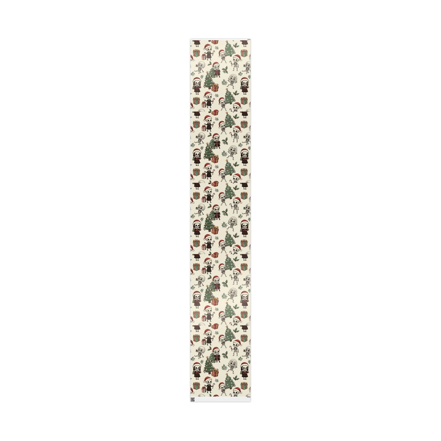 Deck The Halls With Little Skulls In Beige Holiday Gift Wrapping Paper