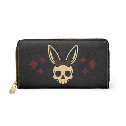 Gothic Skull Bunny with Bow Zipper Wallet Wholesale