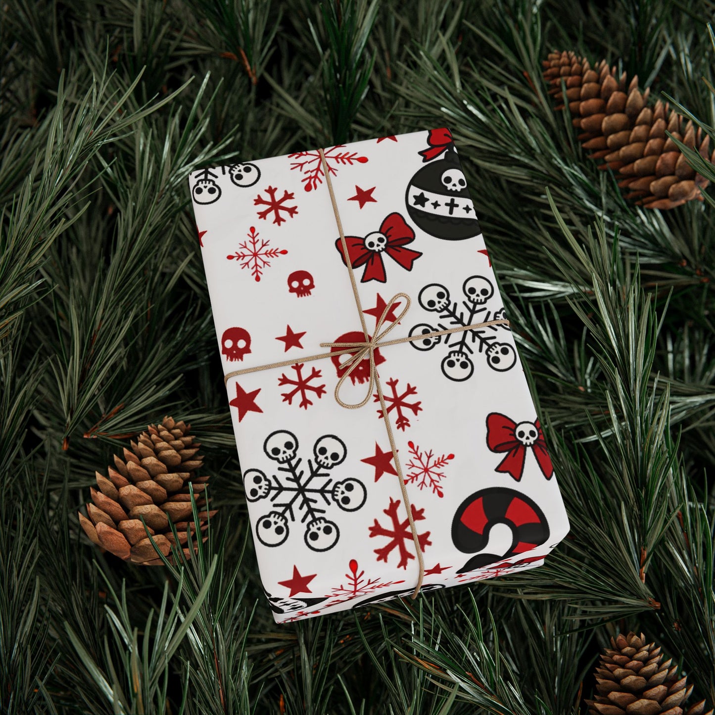 Walking With A Winter Skeleton Holiday Wrapping Paper - Pack of 10