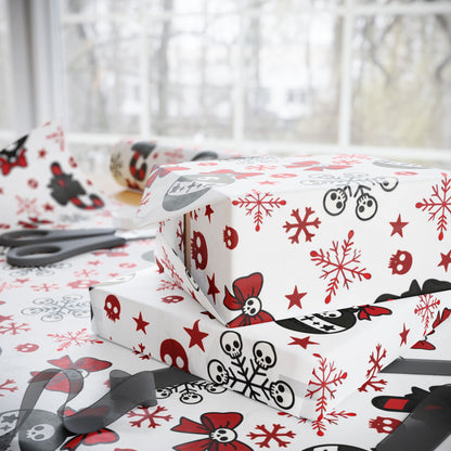 Walking With A Winter Skeleton Holiday Wrapping Paper - Pack of 10