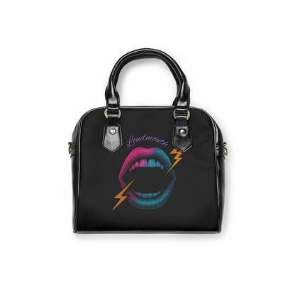 Loudmouth gothic handbag with bold motif
Alternative fashion punk rock handbag in structured silhouette
Edgy gothic purse with Loudmouth graphic design
