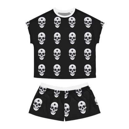 Conjunto de ropa de estar por casa pirata con calavera rebelde