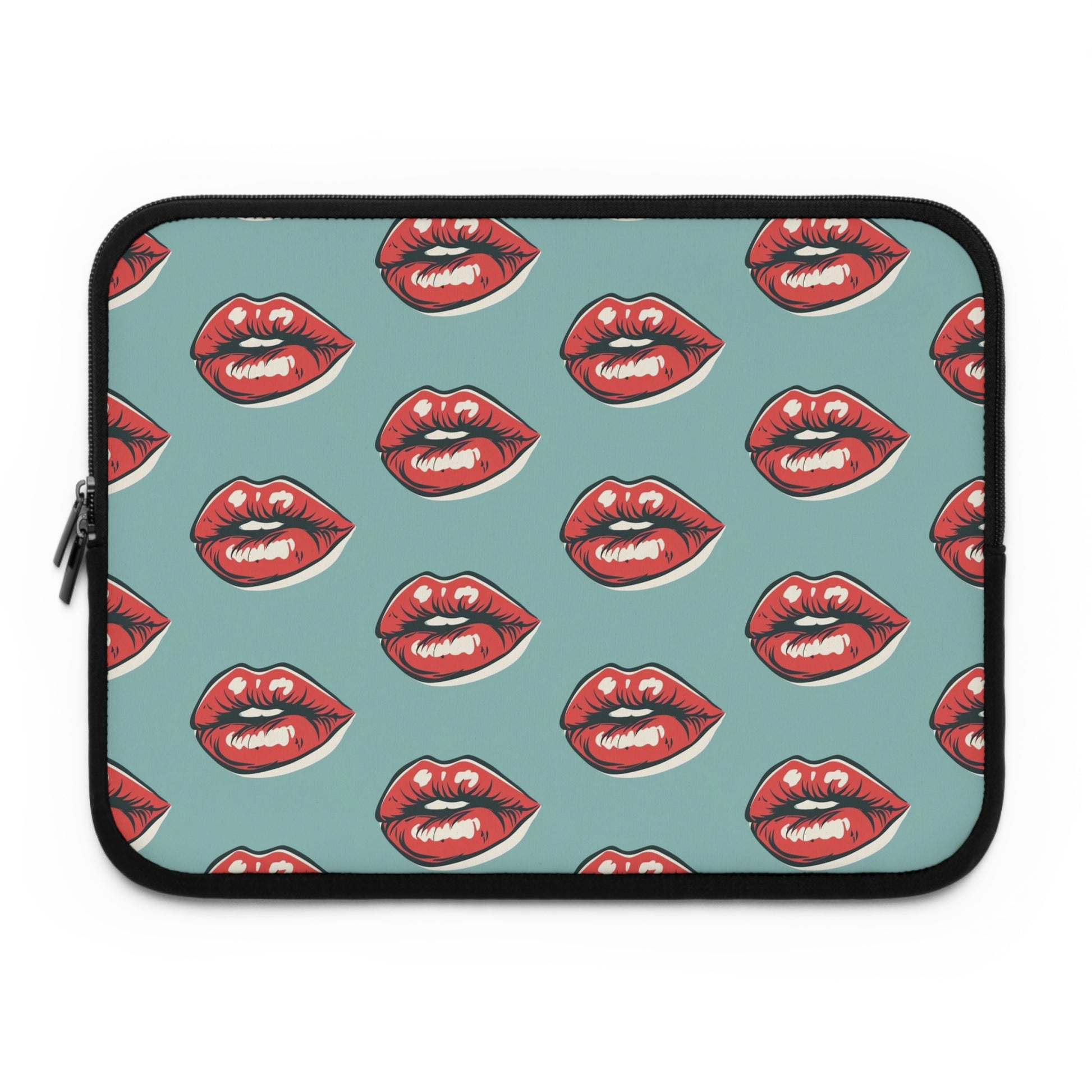 Alternative laptop sleeve with bold lip design - rock style tech accessory featuring protective construction