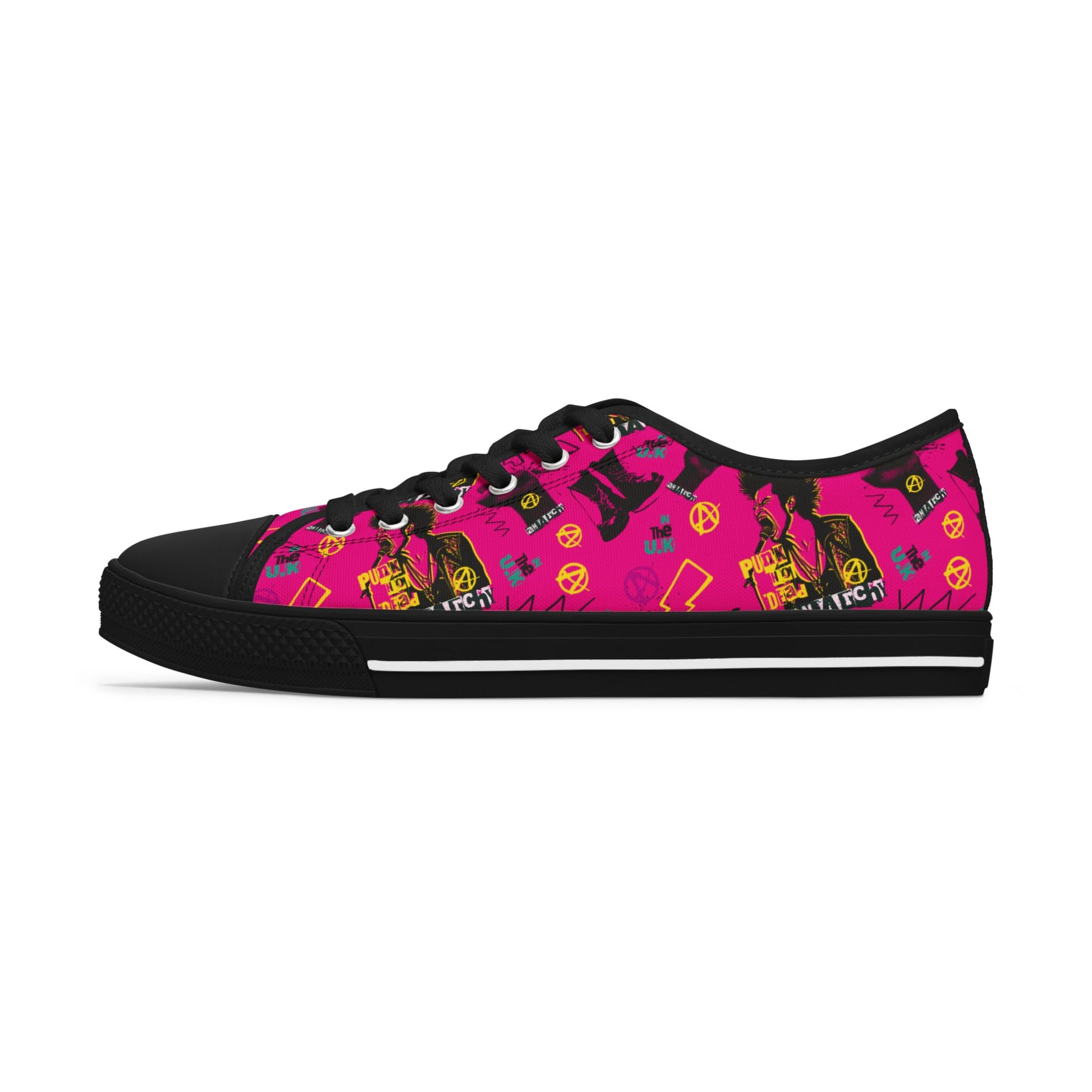 Pink punk sneakers - alternative footwear featuring fierce feminine design and rebel style