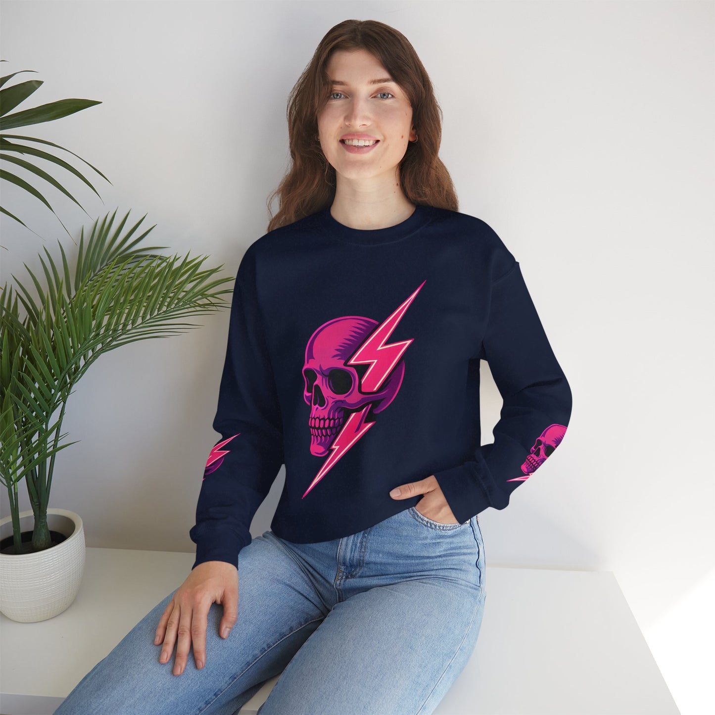 Edgy Skull & Lightning Sweatshirt