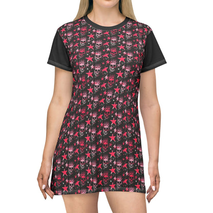 Pink Skulls & Stars Sleep Shirt