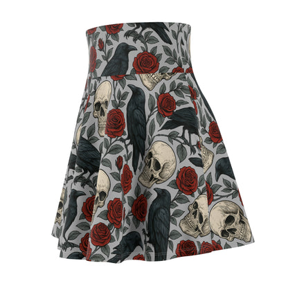 Gothic skater skirt with raven design
Alternative fashion skirt with bird and skull motif