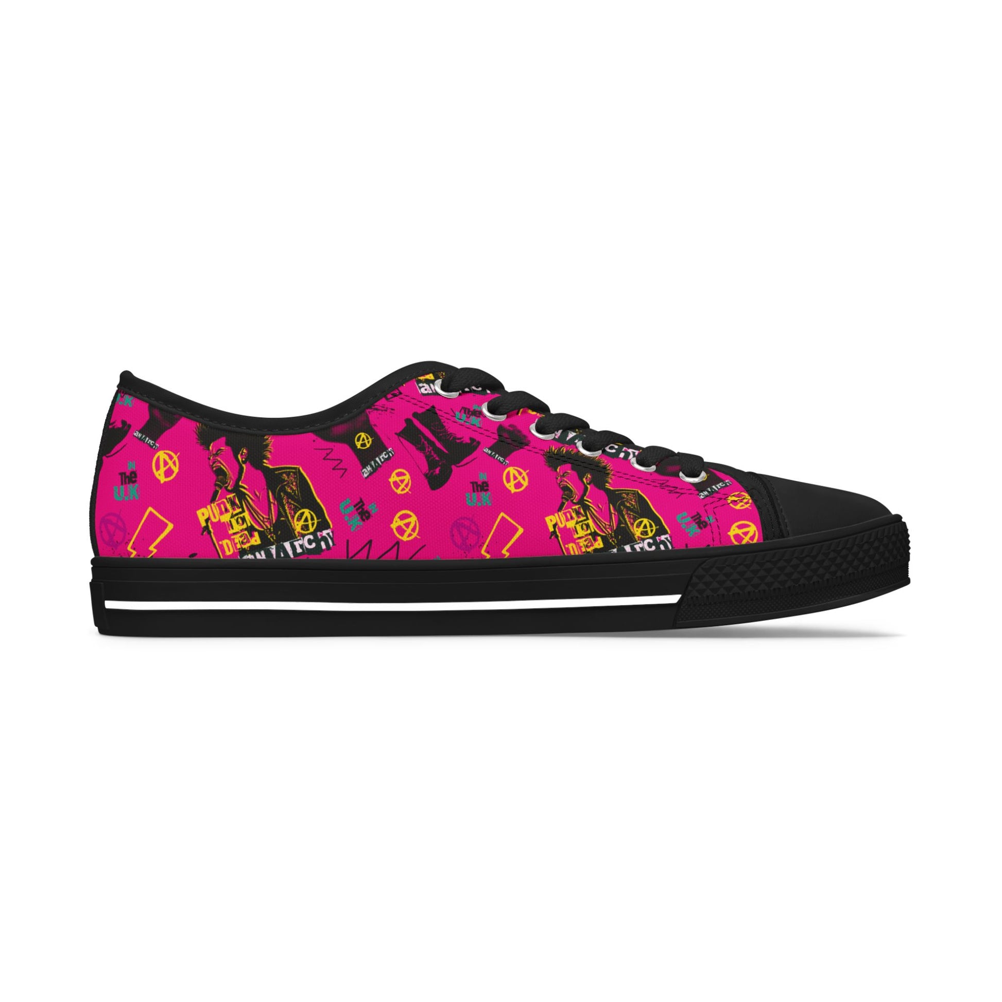 Pink punk sneakers - alternative footwear featuring fierce feminine design and rebel style
