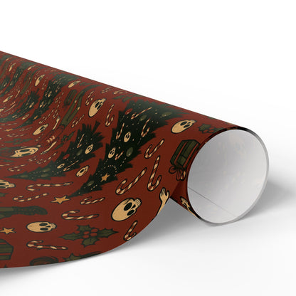 'Miss Sleigh' Gothmas Rebel Skull Gift Wrapping Paper