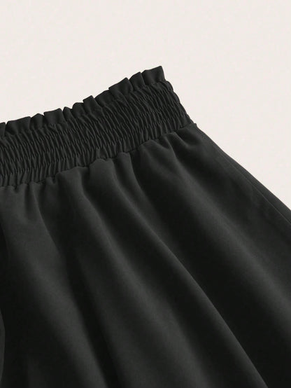 Gothic asymmetrical maxi skirt with flowing design - alternative fashion featuring dramatic high-low hem and inclusive sizing S-5XL