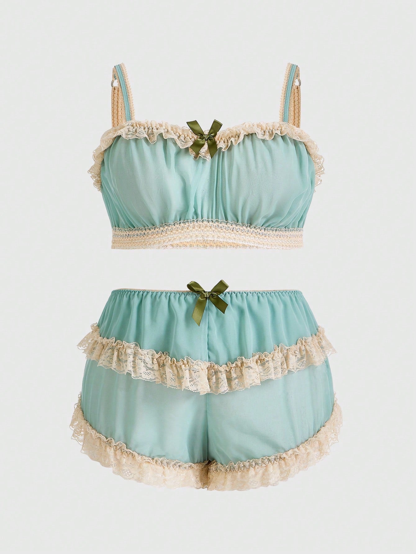 Size-inclusive Midnight Fairycore lace loungewear set featuring delicate details, available in S-5XL