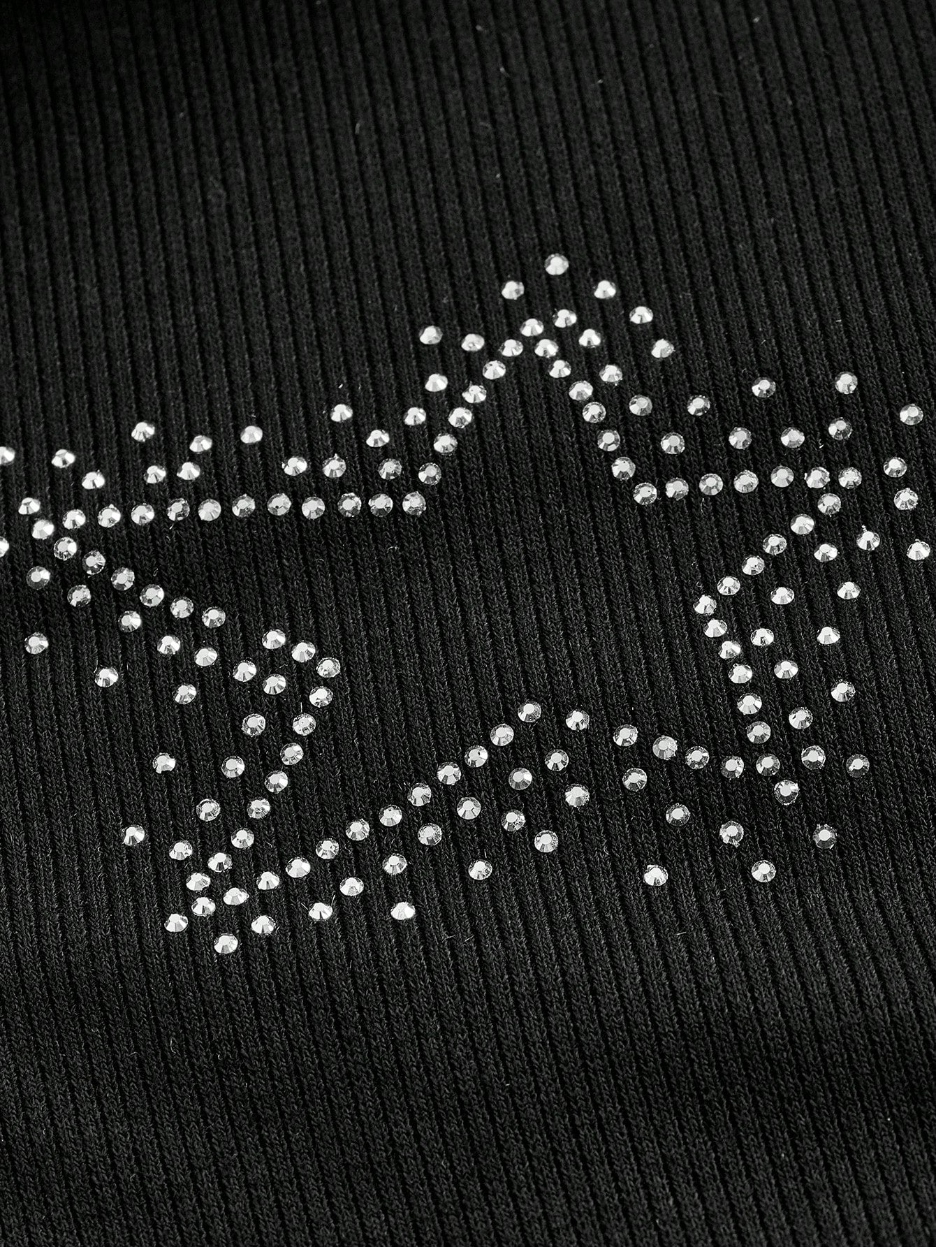 Grunge punk asymmetrical top - alternative festival fashion featuring rhinestone stars and inclusive sizing S-5XL
