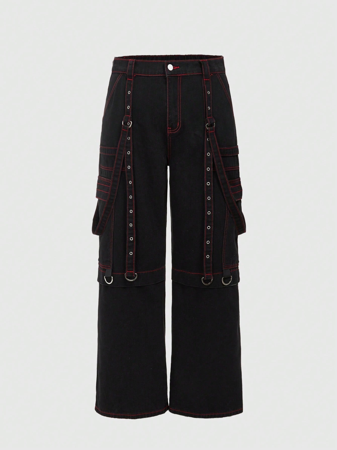 Grunge punk boyfriend jeans - alternative denim featuring comfortable straight leg and inclusive sizing S-5XL